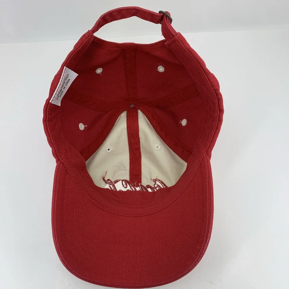 Coca Cola Hat Red Cream Adjustable OSFA Strapback Baseball Cap